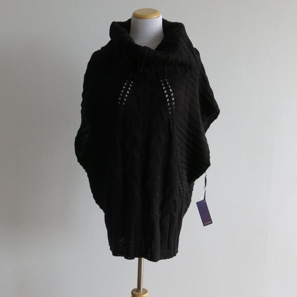 Dex Clothing Black Cowl Neck Knit Sweater - Size Medium - Picture 1 of 7